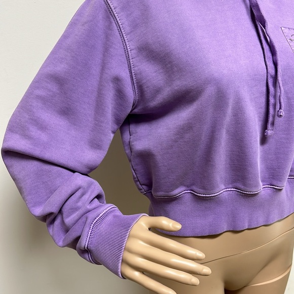 Coach Garment Dye Cropped Hoodie, Lavender, size XS with Coach patch on chest - Picture 4 of 9